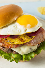 Homemade Aussie Pineapple and Beet Cheeseburger