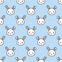 Cartoon Bunny Seamless Pattern Vector