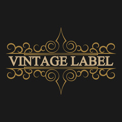 Antique label, vintage frame design, retro logo.