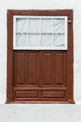 Fototapeta na wymiar Window Wood and White Wall