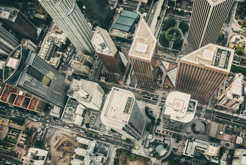 Los angeles aerial view from helicopter - obrazy, fototapety, plakaty