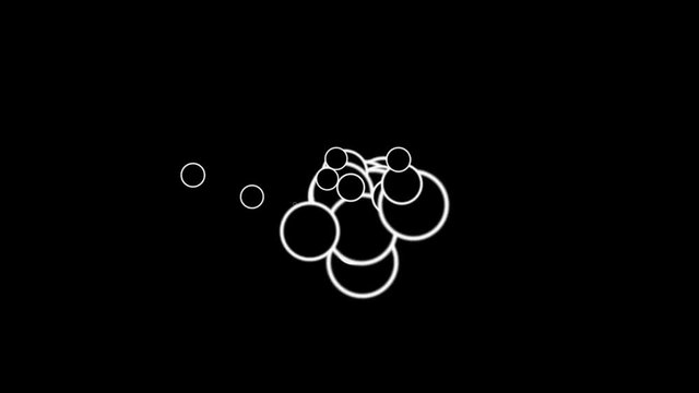 4k Circles bubbles blisters gas spheres dots,eggs microbes bacteria particles fireworks art background.