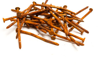 old rusty nails isolated