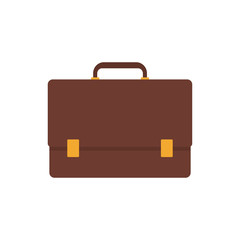 Icono plano maletin color en fondo blanco