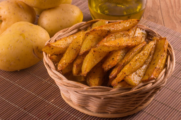 Rustic Frech Fries with paprika powder