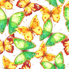 Amazing colorful background with butterflies.