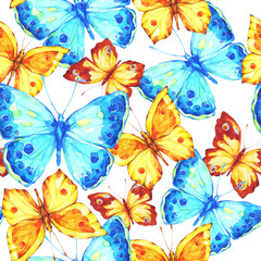Plakat Amazing colorful background with butterflies.