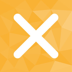 Obraz premium Kreuz - Icon mit geometrischem Hintergrund gelb