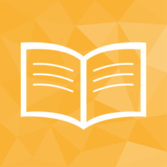 Buch - Icon mit geometrischem Hintergrund gelb