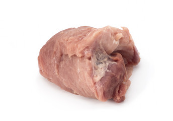 Fresh raw pork meat isolated with shadow on white background