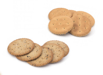Dietary cookies, biscuits on white background