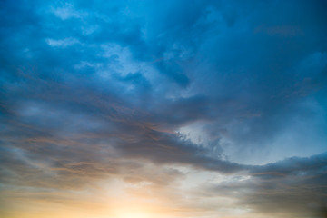 Fototapeta na wymiar Clouds at sunset as background