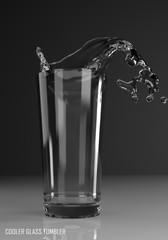 cooler glass tumbler 3D illustration