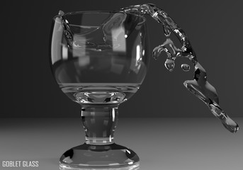 gorbet glass, schooner, chalice 3D illustration
