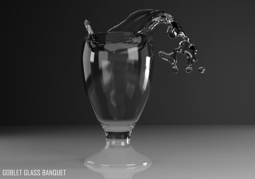 goblet glass banquet 3D illustration