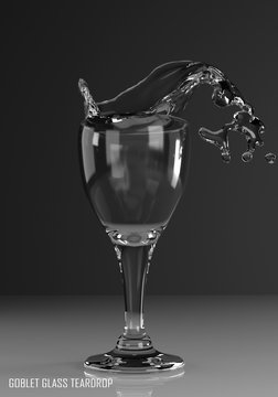 goblet glass teardrop 3D illustration