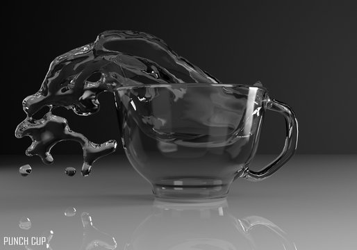 punch cup 3D illustration