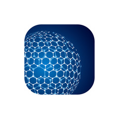 Vector modern techology icon on white background. global world backdrop.