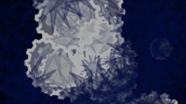 4k Abstract daisy flower,cells spores virus eggs bacteria microbes,foam bubbles blisters spheres split particle background.