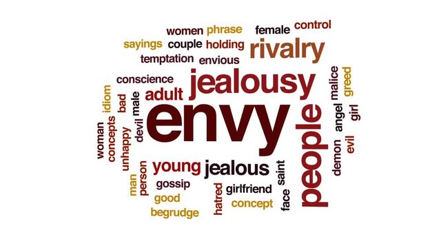 Envy animated word cloud, text design animation.