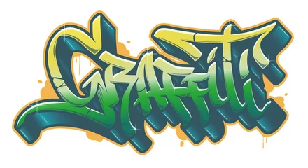 Fotobehang Graffiti Graffitiwoord in graffitistijl. Vector tekst