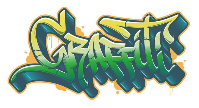 Fototapeta Graffiti word in graffiti style. Vector text