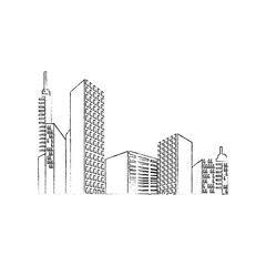 Obraz premium Urban cityscape view icon vector illustration graphic design