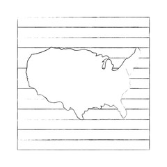 United states map silhouette icon vector illustration graphic design