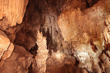 Large and beautiful chamber in cave.