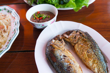 fried mackerel and chili shrimp paste