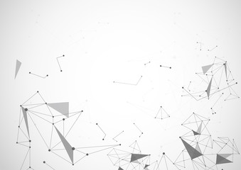 Abstract Polygonal Space Background with Connecting Dots and Lines