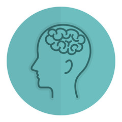 human profile with brain icon vector illustration design