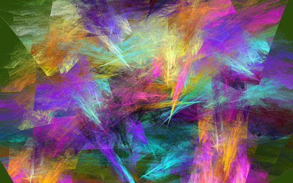 Abstract colorful background. Fractal.

Crossing and overlaying layers and lines of different colors.