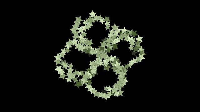 4k Abstract star gear flower array background,track machinery technology science,zippers chains geometry mathematics,recycling starfish particle.