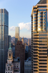Downtown Manhattan Sunset Skyscraper View