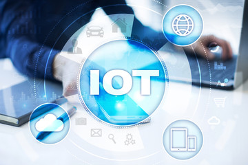 IOT. Internet of Thing concept. Multichannel online communication network