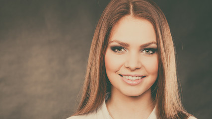 Fototapeta premium Glamorous woman with elegant eyes make up.
