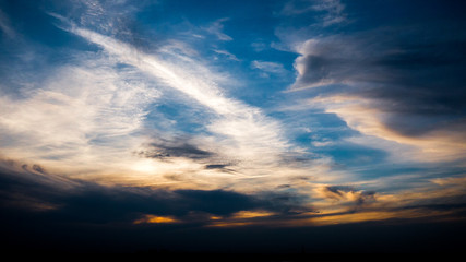 Fiery sunset over the river