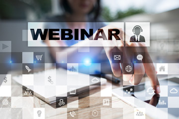 Webinar. E-Learning, Online Education concept. Personal development.