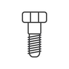 Bolt, screw line icon, outline vector sign, linear style pictogram isolated on white. Symbol, logo illustration. Editable stroke. Pixel perfect graphics