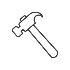 Hammer line icon, outline vector sign, linear style pictogram isolated on white. Symbol, logo illustration. Editable stroke. Pixel perfect graphics