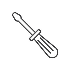 Screwdriver line icon, outline vector sign, linear style pictogram isolated on white. Symbol, logo illustration. Editable stroke. Pixel perfect graphics