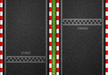 Start and Finish line racing background top view