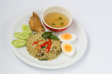 Fried rice with chicken green curry