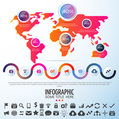 Fototapeta premium World Map Infographics Design Template