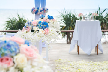 Flower decorations for wedding ceremony