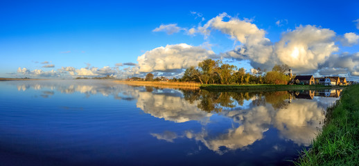 Reflections of clouds on water