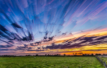 Timestack of the sky above a meadow