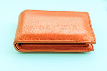 orange leather wallet