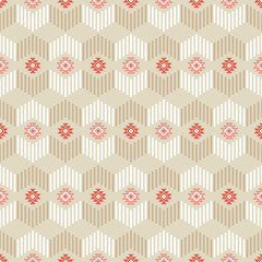 Ethnic boho seamless pattern. Tribal art print, repeatable background. Retro motif. Vector illustration. Textile rapport.